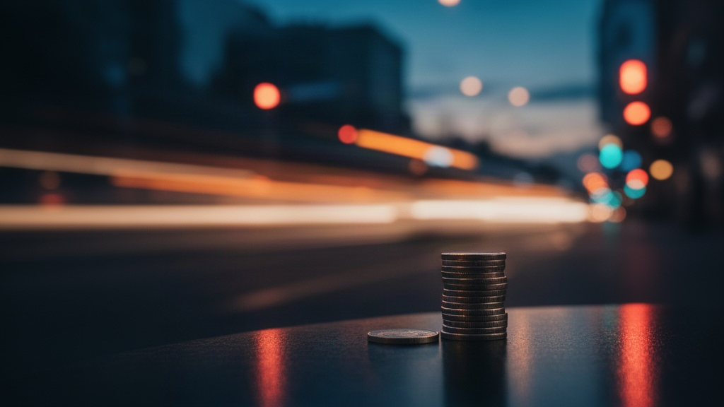 Representação abstrata de tempo e crescimento financeiro com luzes da cidade em longa exposição