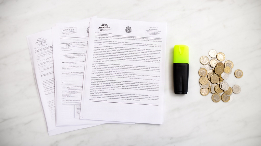 Documentos de contrato e destaque sobre mesa limpa, representando o passo a passo para entender e organizar a dívida.