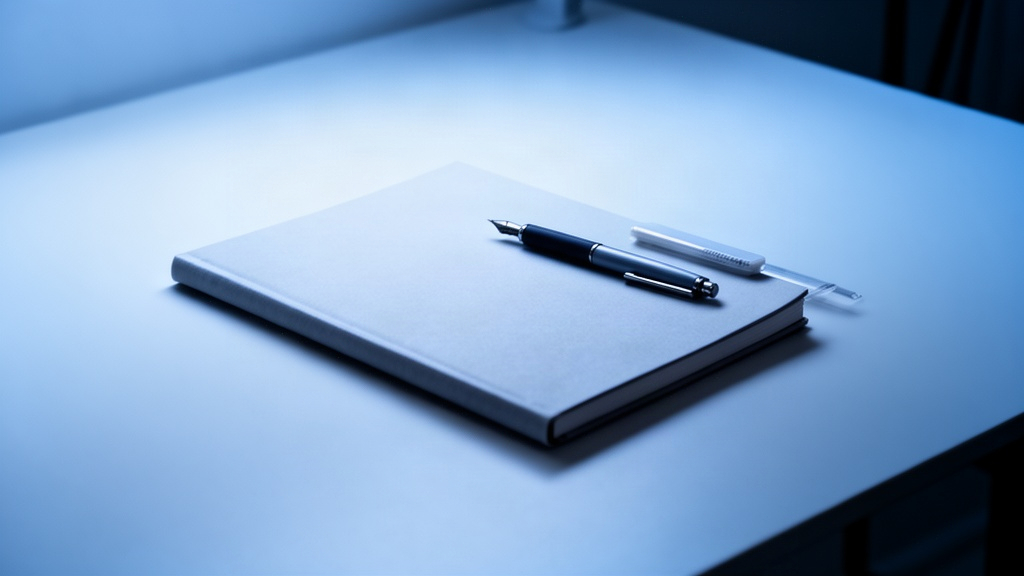 Mesa de trabalho minimalista sem telas, representando foco e eliminação de distrações digitais