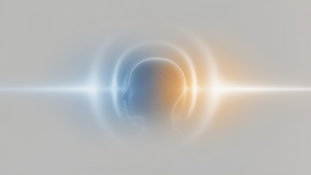 Ilustração abstrata e científica mostrando a transição entre os ciclos de escuridão e luz no ritmo circadiano humano.