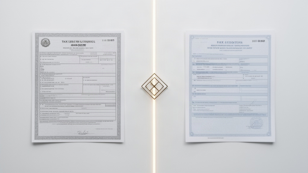 Dois documentos oficiais lado a lado sobre uma superfície branca, simbolizando a transição entre diferentes enquadramentos empresariais.
