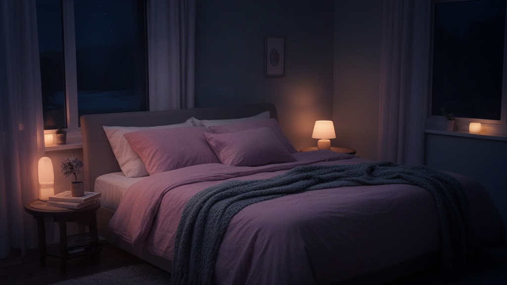 Quarto escuro e aconchegante à noite para favorecer o descanso