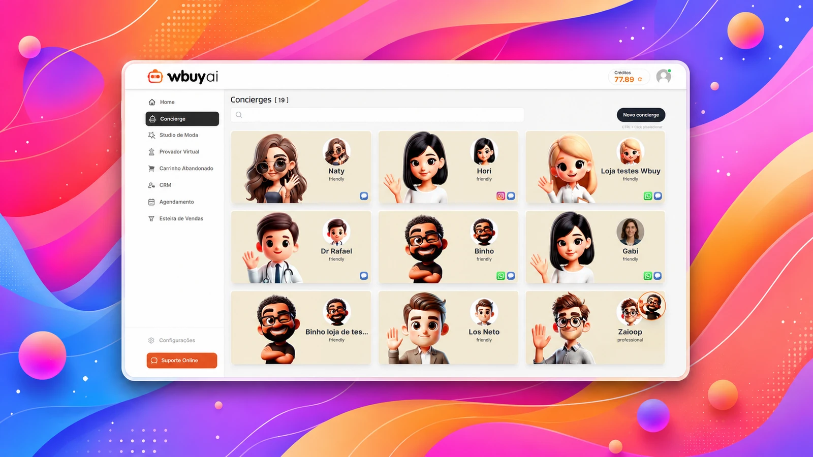 Painel da Wbuy gerando título, descrição e imagens de um produto com IA